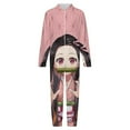 thumbnail image 4 of Demon Slayer Nezuko Kids Hooded Jumpsuit Union Suit Onesie One Piece Blanket for Boys Girls, 4 of 7