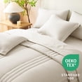 thumbnail image 3 of CozyLux Juego de edredón Queen – Cama de 7 piezas en una bolsa, edredones beige, juego de cama tamaño Queen, juego de cama suave con sábanas de edredón para todas las estaciones, fundas de almohada y, 3 of 9