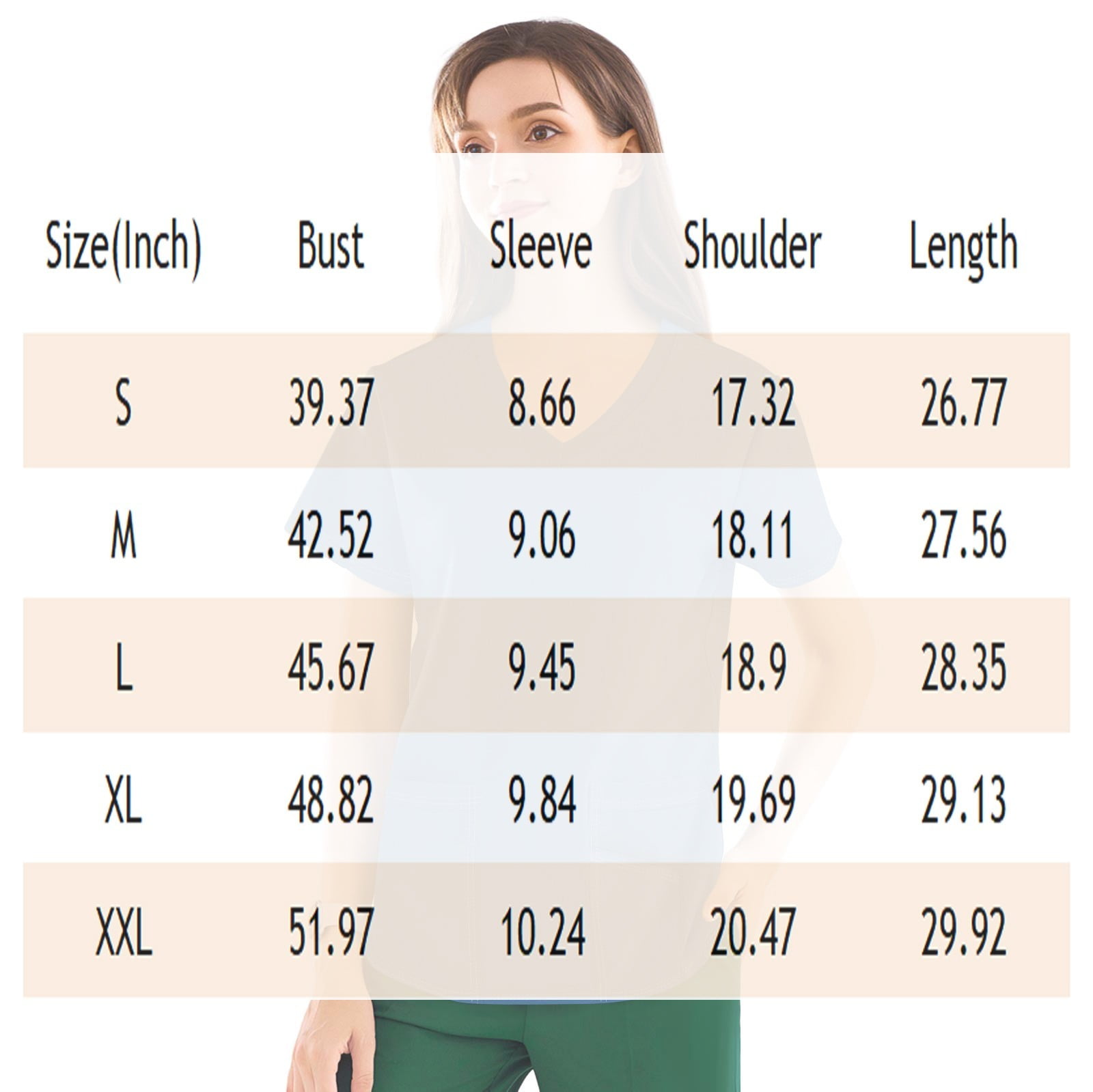 Domuza Scrub Tops for Women Casual Soft Stretchy Short Sleeve V-Neck Tee Shirts Breathable Comfy Nurse Uniforms Top with Multiple Pocket White M