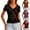 Black, variant on POIUYTR Women Summer Lace Shirts Casual Slim Soft V Neck Mesh See Through Short Sleeve Tshirts Soft Comfy Breathable Tops
