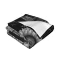 thumbnail image 3 of XMXT Throw Blanket, Sunflower Dinosaur Pattern Machine Washable Blankets for Sofa, 60 x 50 inches Black, 3 of 9