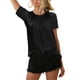 thumbnail image 3 of Sonducket Camiseta holgada de manga corta para mujer, camisetas de estilo informal, ropa de verano, regalo Prendas para la parte del cuerpo Negro METRO, 3 of 6