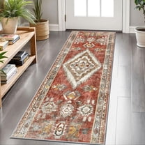 2x6 FT Kitchen Runner Rugs Non Skid Washable, Faux Wool Rug Runners for Hallways Bathroom Carpet Runner, Soft Indoor Modern Floor Rug for Entryway Laundry Room