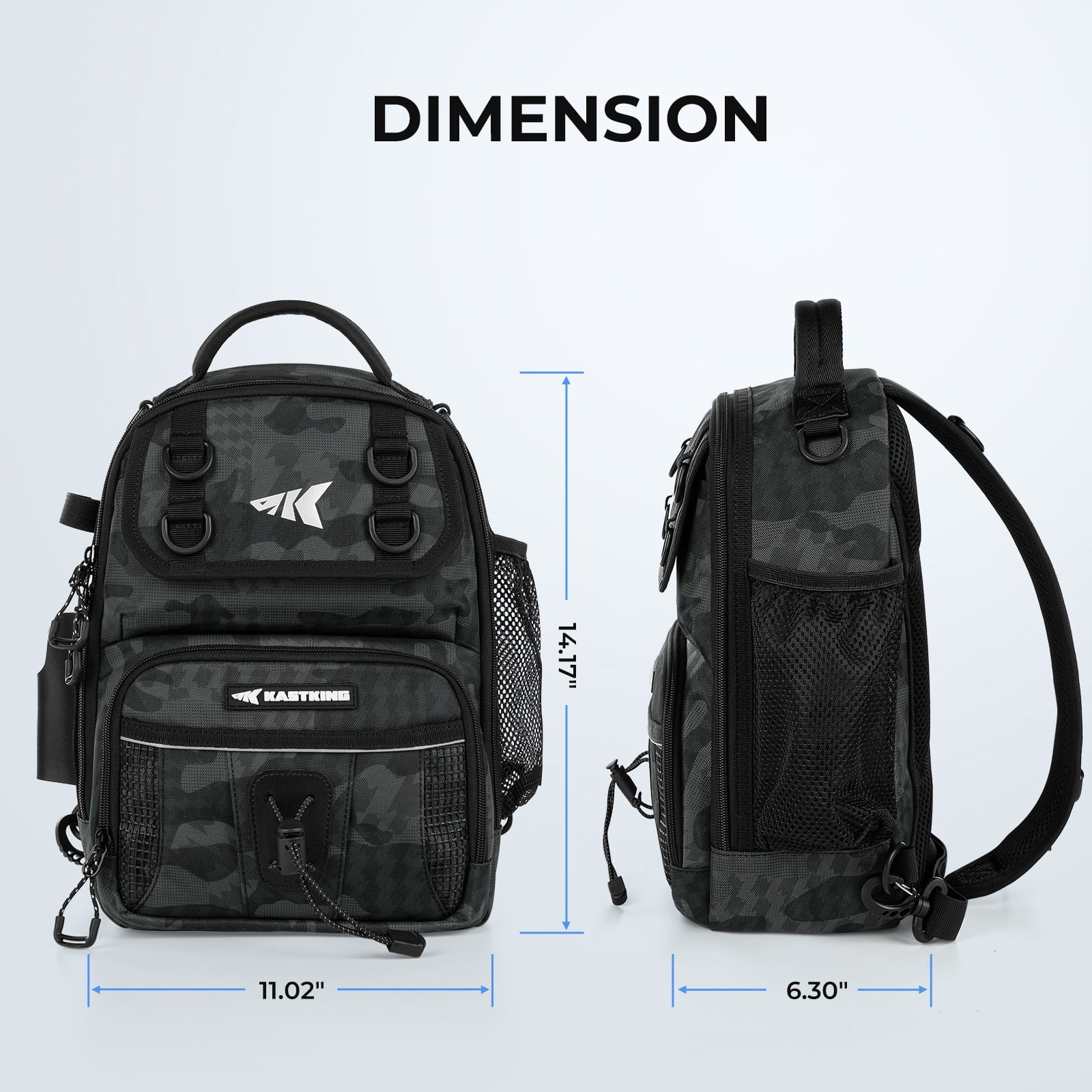 KastKing Fishing Sling Bag, Fishing Backpack with Rod & Beverage Holder, Tackle Bag for Fishing Gear- BaitSpace