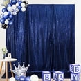 thumbnail image 2 of SquarePie Sequin Backdrop Not See Through Thick Background for Glitter Curtain Party 4FT x 8FT Navy Blue, 2 of 4