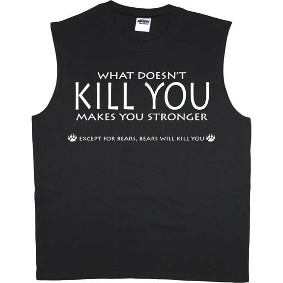 Bear Attacks Funny Saying T-shirt Men's Muscle Tee