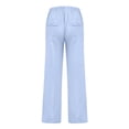 thumbnail image 3 of Casual Cotton Linen Pants for Men with Elastic Waist Drawstring Straight Leg Pants with Deep Pockets Linen Cotton Trousers Loose Fit Summer Beach Lightweight Lounge Pants,Blue M, 3 of 4