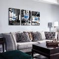 thumbnail image 2 of Canvas Wall Art For Kitchen Modern Inspiration Wall Decor For Dining Room Black And White Wine Glasses Wall Painting Blue Wine Wall Pictures Prints Art Restaurant Home Decor 3 Pieces, 2 of 6