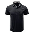thumbnail image 4 of NIEWTR Men's Casual Polo Shirts Classic Button Basic Short Sleeve Shirt Solid Color Tees Stylish Tops(Black,XXL), 4 of 7