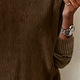 thumbnail image 3 of FAIWAD Womens Corduroy Tops Solid Color Crewneck Long Sleeve Ribbed Pullover Casual Lightweight Blouses, 3 of 8