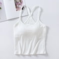 thumbnail image 5 of AherBiu Yoga Tank Tops for Women Shirt with Built in Bra Slim Fitted Stretch Low Cut Cropped Camisole, 5 of 7