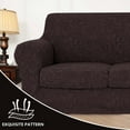 thumbnail image 3 of TOPCHANCES Stretch Sofa Covers Armchair Couch Slipcover Protector with Cushion Cover (Chocolate, For Armchair), 3 of 12