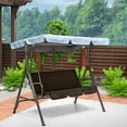 thumbnail image 4 of Iumwxz Patio and Garden Collections Outdoor Patio Replacement Swing Cover 2-Person Garden Hammock Seat Oxford Fabric Waterproof UV Protection for Courtyard Lawn Furniture, 4 of 8