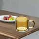 thumbnail image 4 of Tazas de café de vidrio para bebidas calientes con asas y vasos térmicos de doble pared marrón, 4 of 9