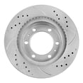 thumbnail image 5 of Funire Front Brake Rotors Kit for 2005 2006 2007-2021 Toyota Tacoma 6 Lug Geomet Drilled & Slotted Disc Brake Rotors Ceramic Brakes Pads Replacement Brake Pad and Rotor Kits: 12.56" inch, 5 of 11