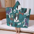 thumbnail image 5 of Boston Terrier with Bones and Paws Hooded Bath Towel，50"x30" for Ages 3 To 12 Kids, Quick Dry Lightweight Soft Microfiber Hood Beach Towel Cover Up for Kids, 5 of 7