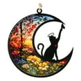 thumbnail image 1 of Unique Angel Cat Memorial Suncatcher Stained Glass Window Hanging Pet Loss Sympathy, 1 of 8