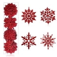 thumbnail image 3 of Navidad Copos de nieve Árbol de Navidad Colgando Inicio Inicio Glitter Artesanías Colgantes Decoración Regalo de vacaciones Niños Niños Red 40 Piezas seitruly HA009993-02B, 3 of 6