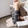 thumbnail image 4 of KelaJuan Women's Knit Leg Warmers, Solid Color Ribbed Cable Over Knee Footless Socks 80s Stocking, 4 of 4