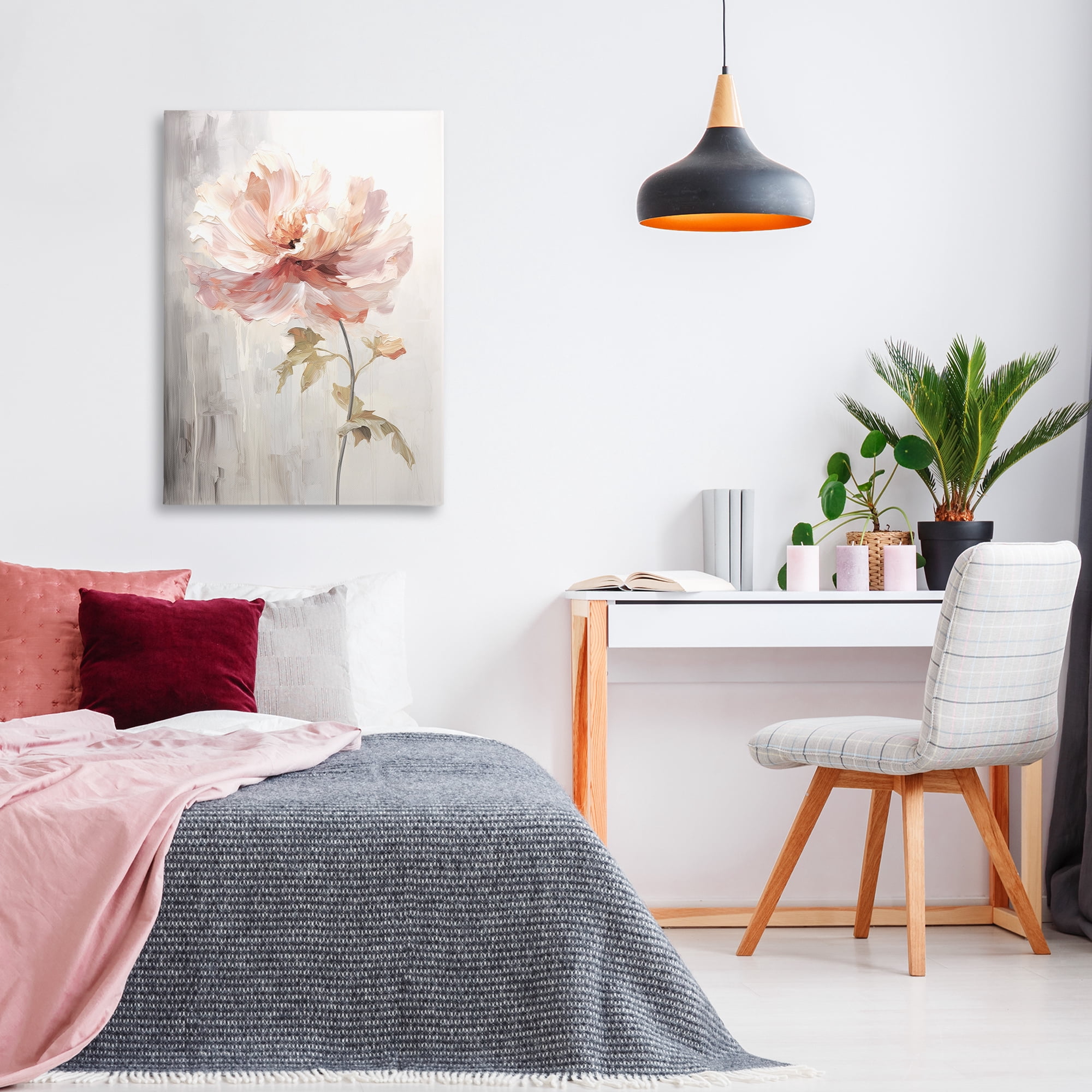 Stupell Industries Blush Flower Sprout Plants & Flowers Painting Wrapped Canvas Art Print Wall Art, 24 x 36