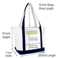 thumbnail image 6 of DALIX Women's 20" Premium Cotton Daily Shoulder Tote Hand Bag in Navy Blue, 6 of 6