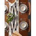 thumbnail image 2 of Black Brown White Aztec Table Runner-Cotton Linen- 90 Inch Holiday Dresser Scarves, Southwest Geometric Ethnic Boho Tablerunner for Kitchen Coffee/Dining Bedroom Living Room Dinner Scarf Décor 13x90, 2 of 9