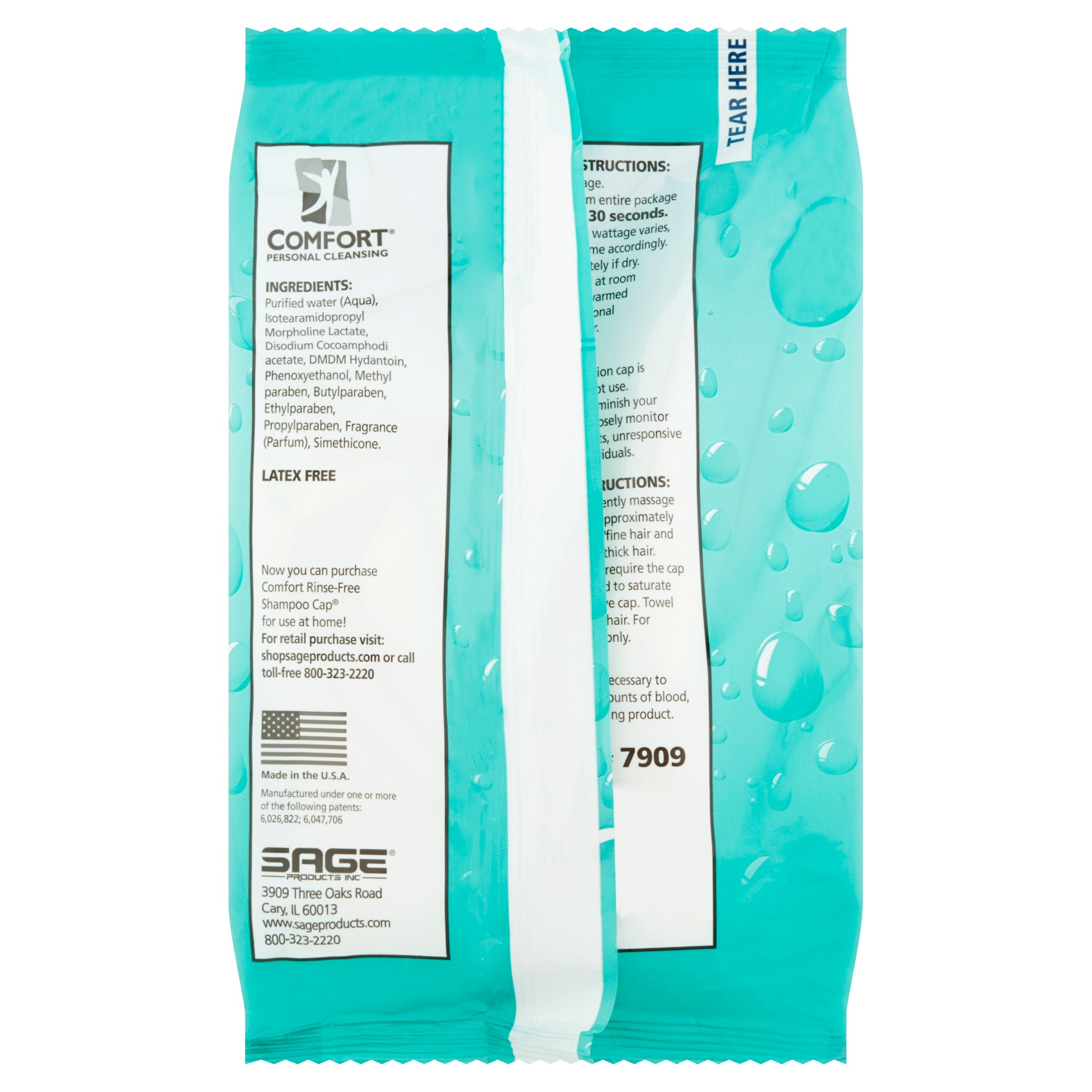 sage comfort rinse free shower cap