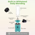 thumbnail image 4 of Koblenz Mix&Shake Blender, 20 oz Portable Blender, 600W Motor, Pulse, ON/OFF Functions, Stainless Steel Blades, Shakes, Sauces, Smoothie Maker, (1) 2, 4 of 7