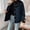 Navy, variant on Women's Single Breasted Sherpa Jacket Notch Lapel Fleece Lined Coat Button Front Winter Warm American Style Vintage Outerwear Top for Women White L