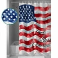 thumbnail image 3 of Extra Long Shower Curtain 72x96 Inch, American Flag Shower Curtain Waterproof Bathroom Decor Red Blue Watercolor USA Flag Fabric Bath Curtain Set Accessories with Hooks, 3 of 6