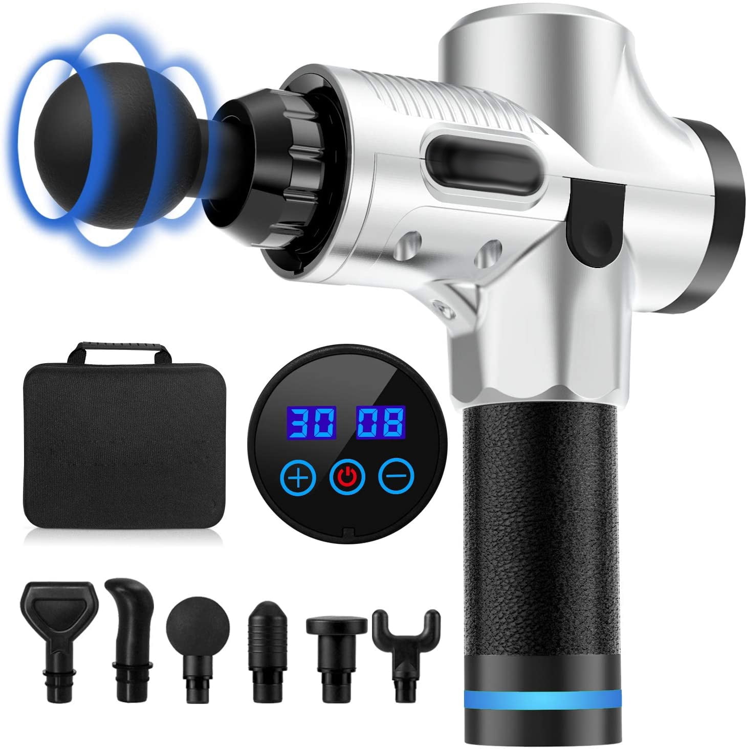 Massage Gunupgraded Handheld Deep Tissue Muscle Massage Gun Back Calf Body Percussion Massager 