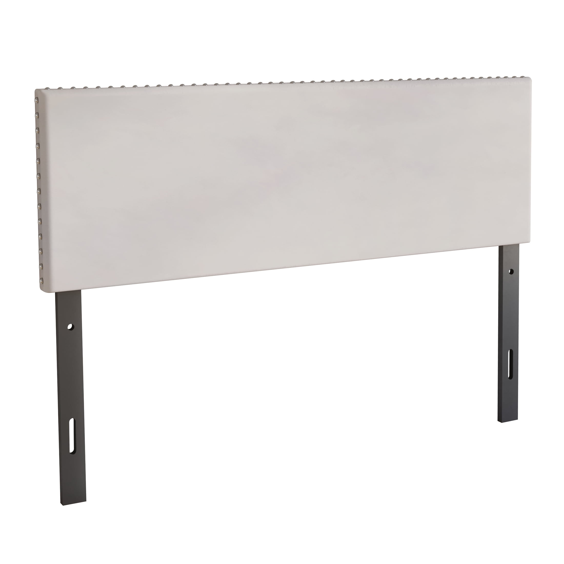 Castle Place Upholstered Nailhead Trim Velvet Headboard, Beige, Twin
