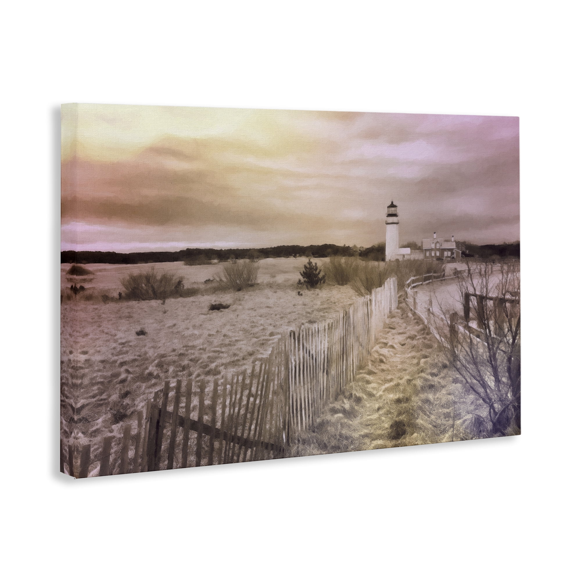Stupell Industries Path To Lighthouse View Nautical & Beach Painting Wrapped Canvas Art Print Wall Art, 36 x 24