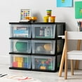 thumbnail image 2 of Plastic Drawer Storage Organizer, 3-Drawers, 2-Pack, for Classroom, Bathroom, Bedroom, Black/, 2 of 8