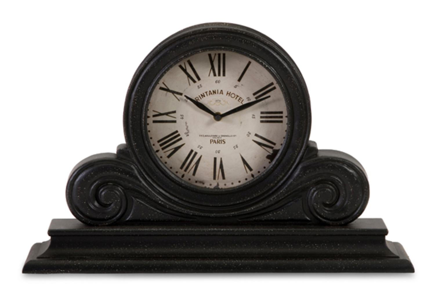 19" Regal Black Vintage-Style Roman Numeral Mantle Clock - Walmart.com