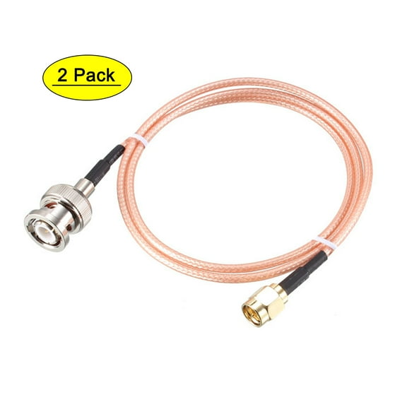 Uxcell RG316 Coaxial Cable with BNC Male to SMA Male Connectors 50 Ohm 2 Feet 2pack