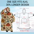 thumbnail image 4 of Oversized Wearable Blanket Hoodie,Colorful Mushroom Flower Light Pattern Sherpa Blanket Hoodie with Super Pockets,Super Warm Fuzzy Pullover for Women & Men, 4 of 6