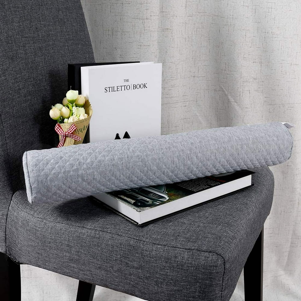 Memory Foam Body Roll Pillow Bolster Support Soft Light Gray 18.5" x 3