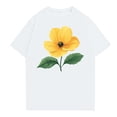 thumbnail image 2 of NAMTYQX Trendy Tops for Women 2025 Oversize Classic Short Sleeve Boyfriend Patterned Crewneck Cool Lightweight Gemustert Shirts for Teens Girls White Size M, 2 of 4