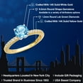 thumbnail image 2 of Gem Stone King 14K Two Tone Gold Swiss Blue Topaz and Lab Grown Diamond Engagement Ring for Women | 1.36 Cttw | Round 6.5MM | Gemstone November Birthstone | Size 5, 2 of 6