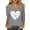 1216 Light Gray, variant on Beopjesk Womens Casual Love Heart Shirts 3/4 Sleeve Valentine's Day Tees St Patrick's Day Graphic Tees Tops