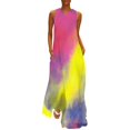 thumbnail image 1 of Robe Teinture sur Nœuds Imprimé Léopard Robe Maxi de Soirée Design Col en V Robes Longues Décontractées Vêtements de Rue Oversize, 1 of 5
