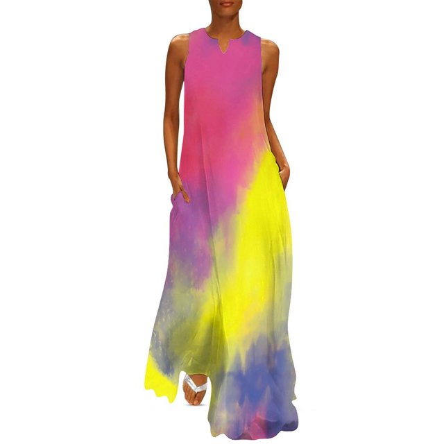 Robe Teinture sur Nœuds Imprimé Léopard Robe Maxi de Soirée Design Col en V Robes Longues Décontractées Vêtements de Rue Oversize