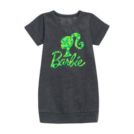 

Barbie - Logo Shamrock Pattern - Toddler And Youth Girls Fleece Dress