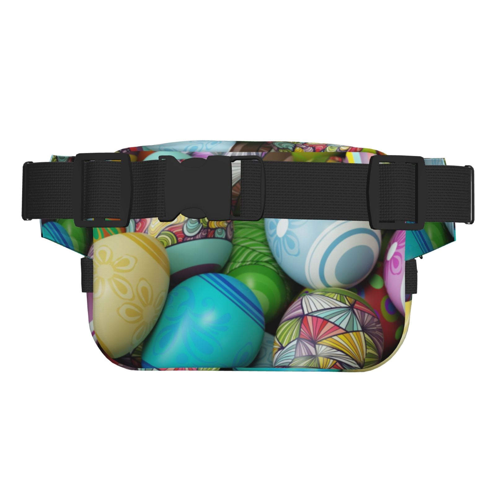 Picia Easter Egg1 Print Square Double-Layer Waist Bag Mini Adjustable Waist Belt Bag Exercise Running Travel Hiking