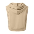 thumbnail image 7 of Sleeveless Hoodie for Women 2026 Trendy Casual Plain Hooded Sweatshirt Womens Pullover Top Spring Summer Outfits, 7 of 7