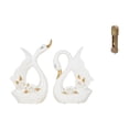 thumbnail image 1 of Estatuas de cisnes,Estatua de cisne de cerámica Escultura de mesa de cisne Elegante,Figura de cisne de porcelana Figura de cisne Decoración de escritorio,Reloj de suelo para casa de, 1 of 8
