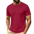 thumbnail image 7 of Qzwdhjm Tops for Men Short Sleeve Solid Basic Tees Crew Neck Slim Fit T-Shirt Soft Comfy Summer Casual Shirts for Dailywear, 7 of 7