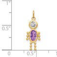 thumbnail image 2 of Collier Pendentif Pierre de Naissance Garçon en Or Jaune 14k Février, 2 of 6