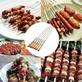thumbnail image 3 of Pinchos Para Barbacoa De 21,7 Pulgadas, 6 Uds., Mango De Madera, Acero Inoxidable, Aguja Para Parrilla Al Aire Libre, Pinchos Para Parrilla Antioxidantes Para Camarones, Pollo, Fruta Vogacara OD013564-00, 3 of 6